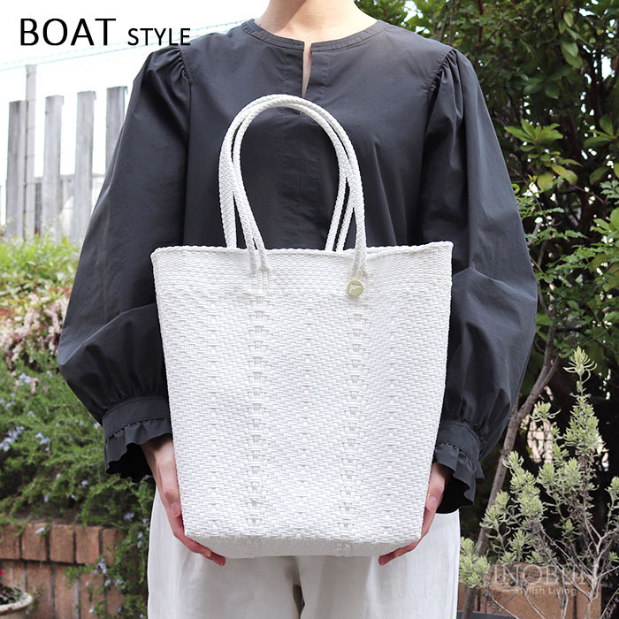 再入荷予定なし】メルカド バッグ レトラ ZIGZAG BOAT ホワイト Letra