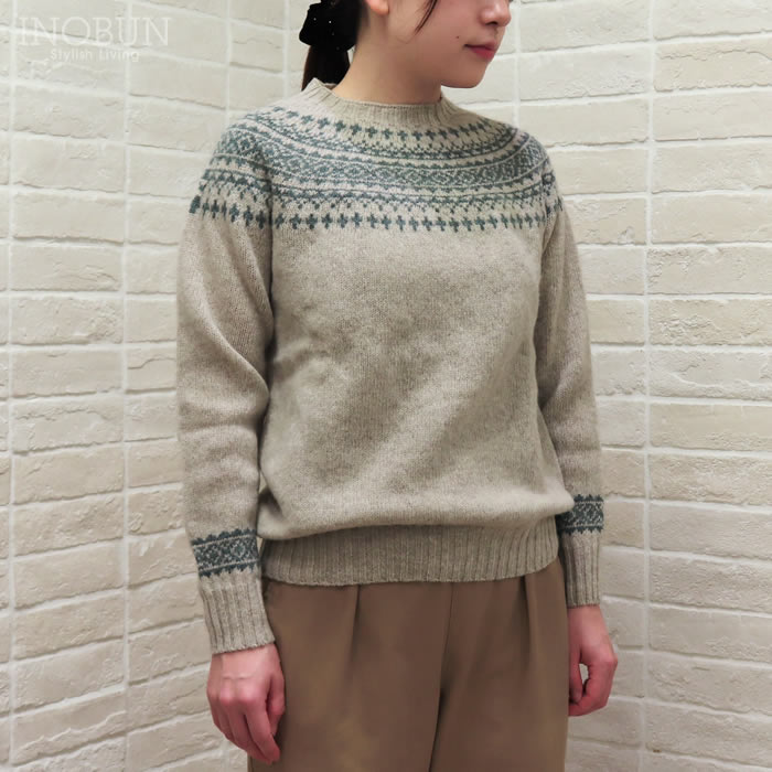 Harley of Scotland フェアアイルセーター ベージュ系 ハーレーオブ