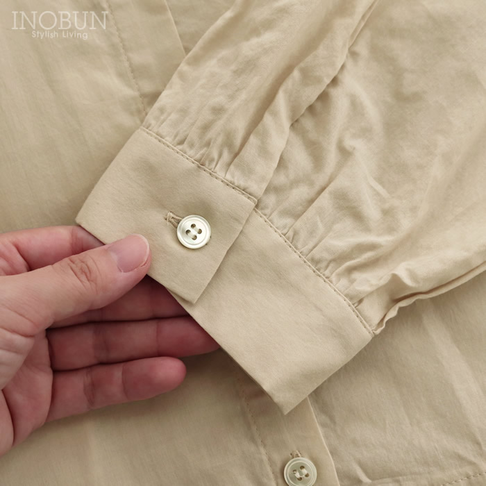 Vent d'ouest 襟付きペプラムブラウス 60ローンワッシャー生地 8分袖