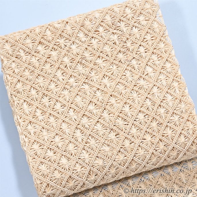 誉田屋源兵衛 八寸織名古屋帯（芭蕉通風段文/生成色）[夏向] ☆再入荷