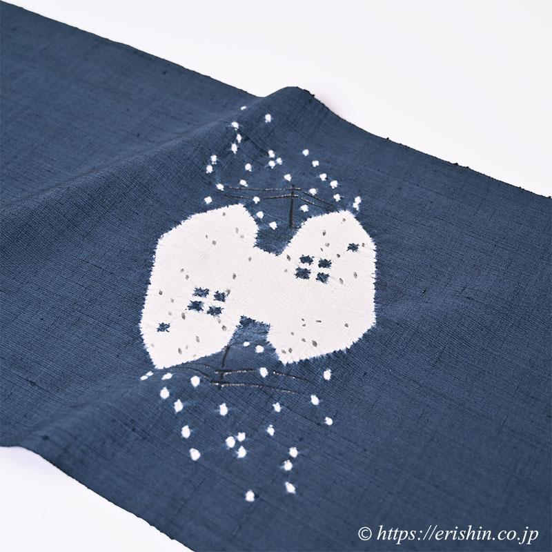 お誂え】森健持 染名古屋帯（吹雪・辻ケ花/紬地）森健持『着物・呉服