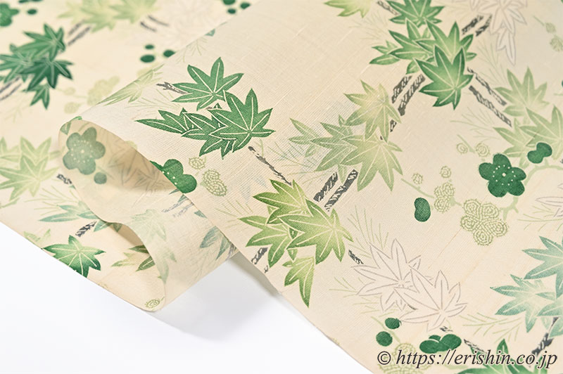 お誂え】多ち花 染名古屋帯（梅楓格子・青楓濃淡/生紬）多ち花『着物