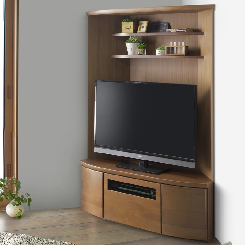 テレビ台 コーナー テレビボード オーク ウォールナット 天然木 113