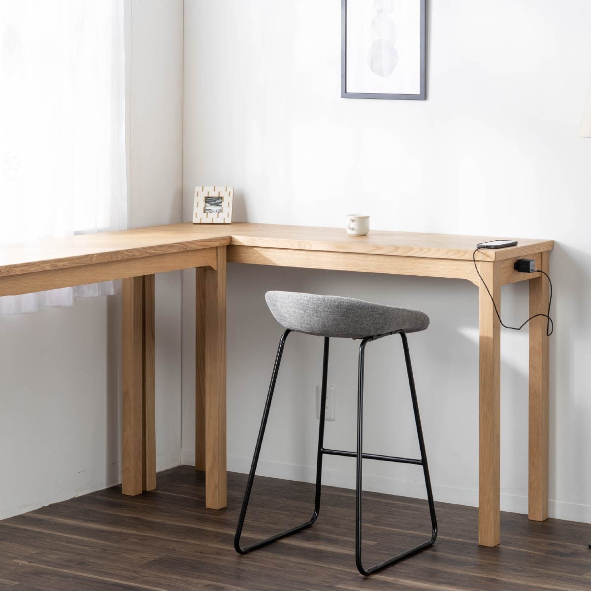 幅120］ ロンドン ｜ コンセント付き カウンターテーブル 北欧【公式