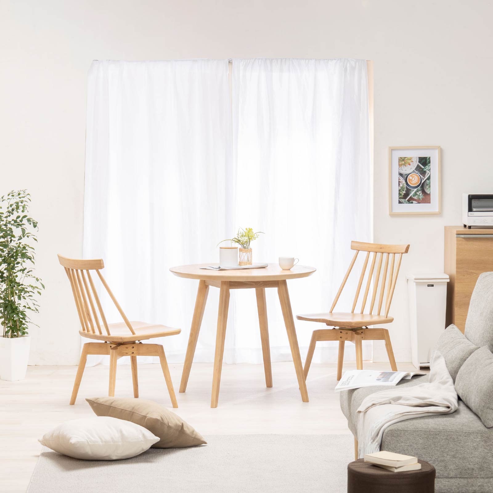 幅80cm 丸 ダイニングテーブル｜4色から選べる北欧風シンプルデザイン