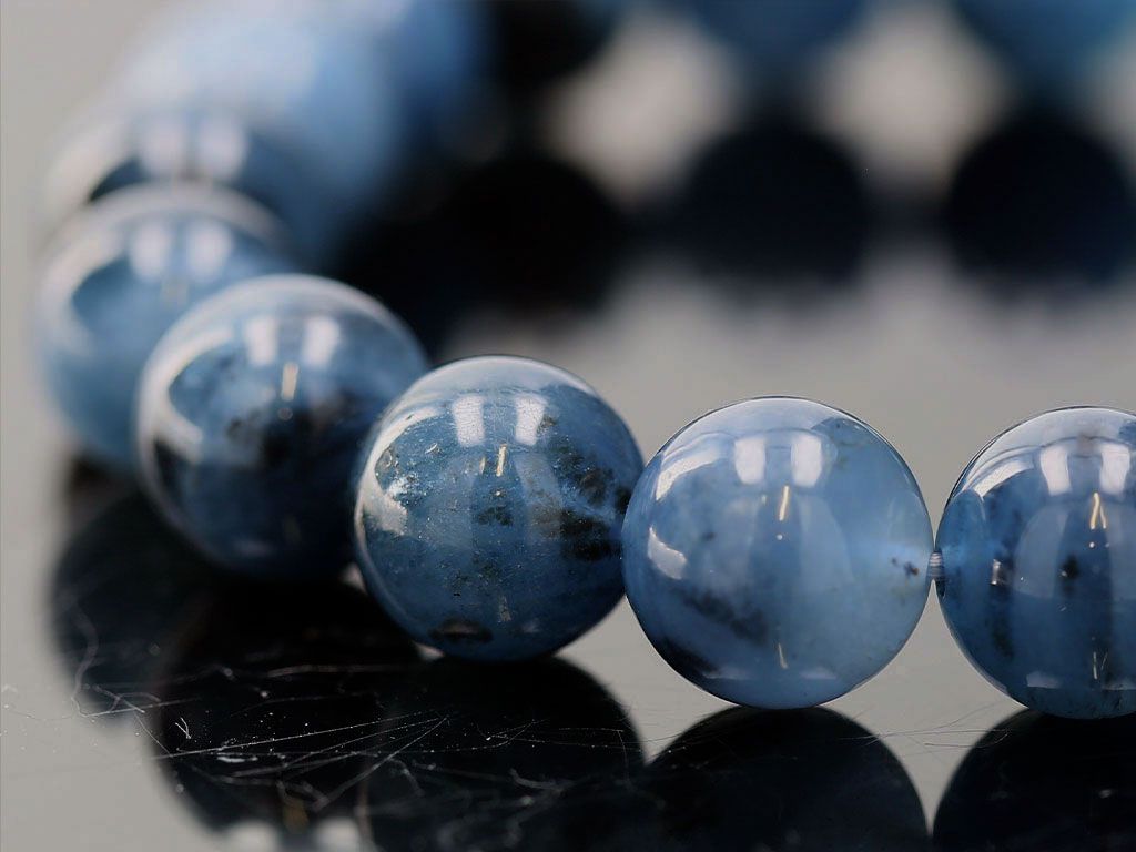 ブラックスター アクアマリン ブレスレット 11mm玉 No.63 最高級