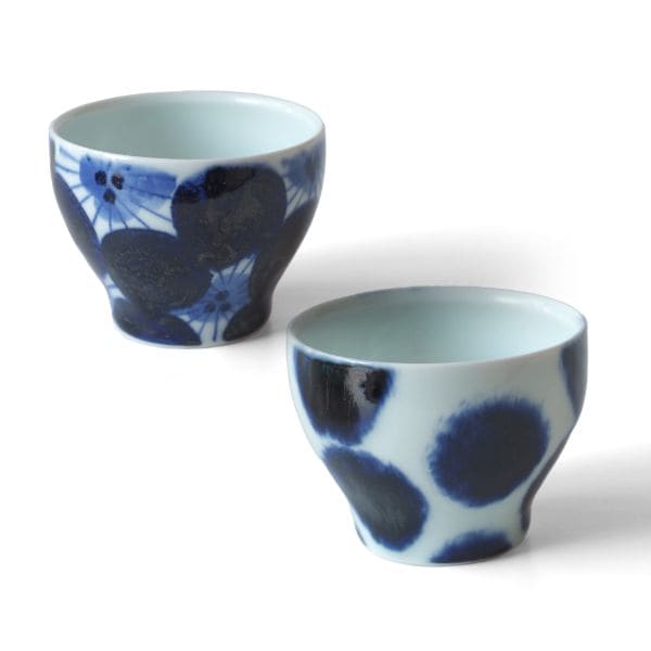 波佐見焼 古染付煎茶碗ペアセット - 光春窯（コウシュンガマ