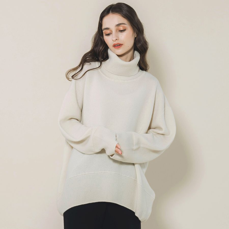 カシミヤ100％ Wフェイスオフタートルネック | Women's Knit | FUKAKINET