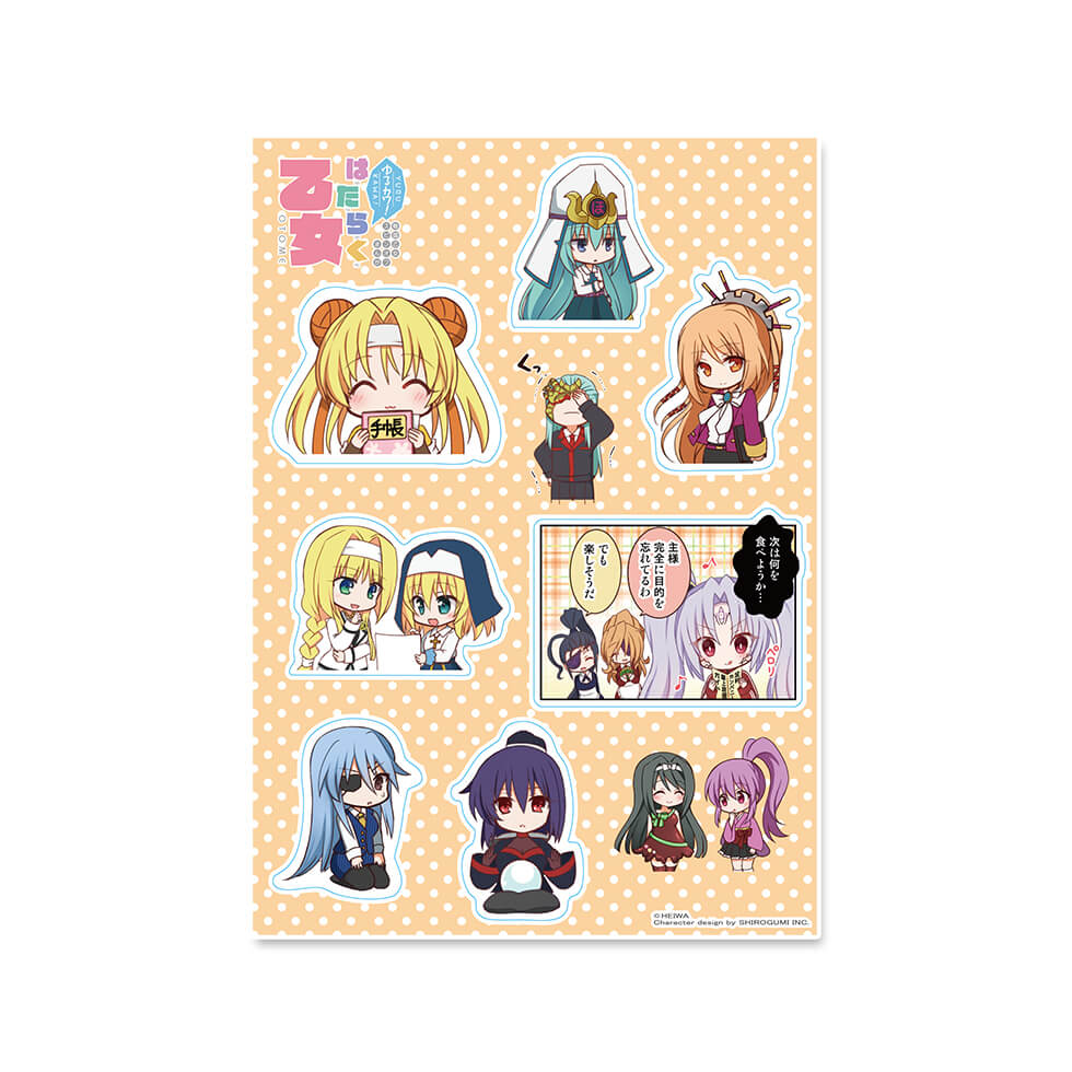 戦国乙女スピンオフまんが「ゆるカワ! はたらく乙女」ステッカーシート