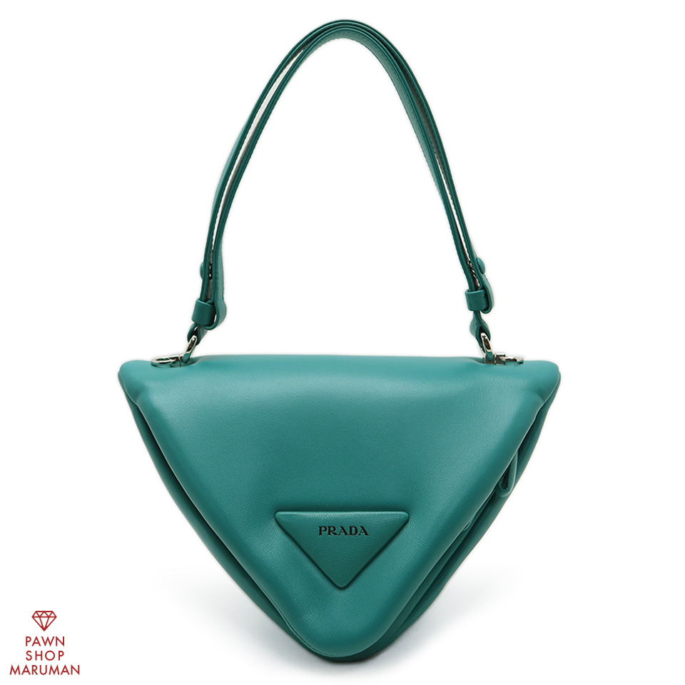 プラダ トライアングルハンドバッグ 1BA315 パデッドナッパレザー