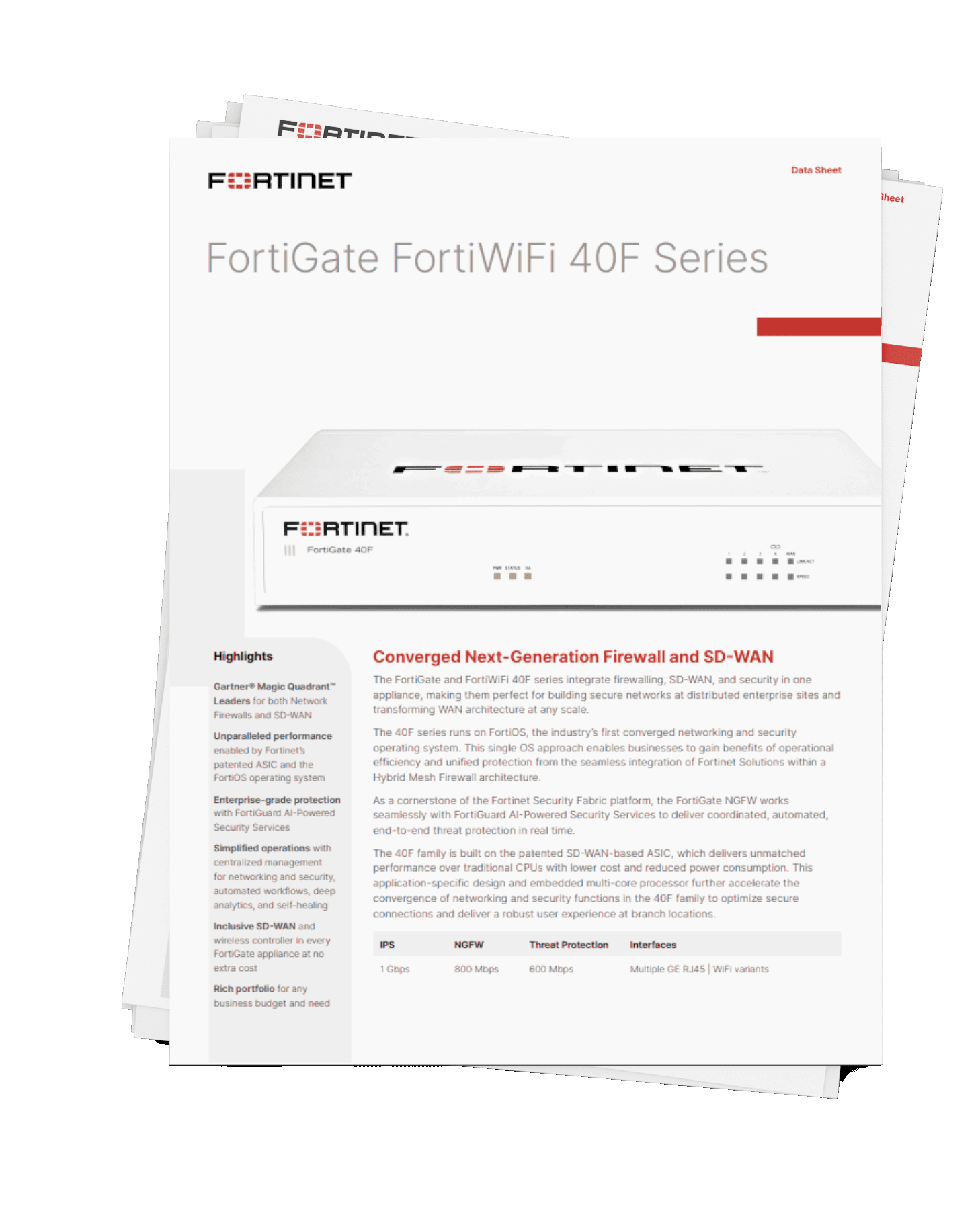 FortiGate FortiWifi 40F Series Data Sheet | Fortinet