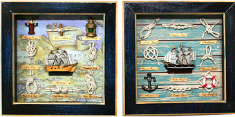 マリンインテリア マリン装飾 ロープノット額 壁掛け 小野海事商店