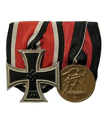 WWII ドイツ陸軍(WH)、メダルバー2連/実物・極上