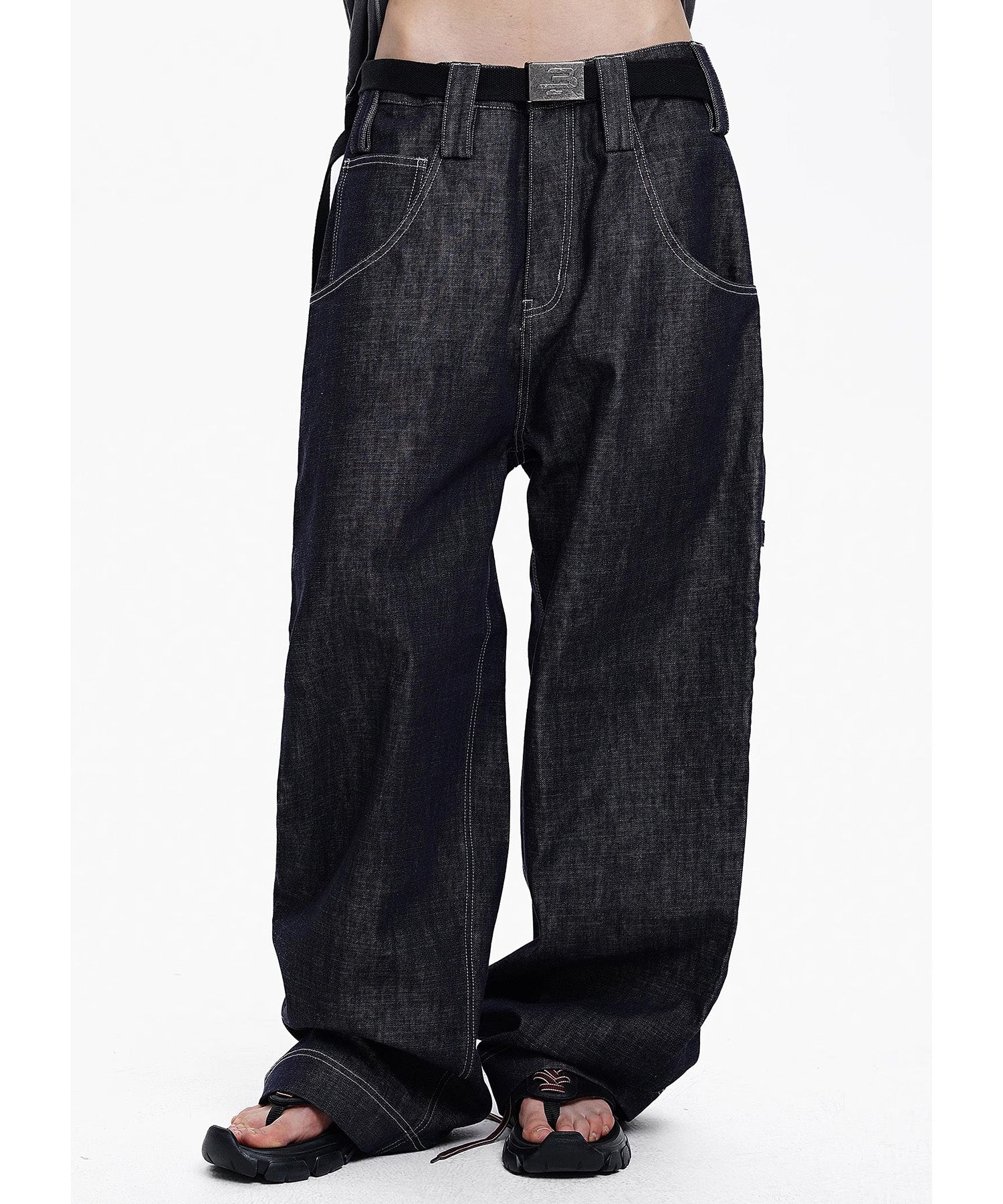 ルーズフィット インディゴ バギーデニムパンツ NZK6239【MASONPRINCE