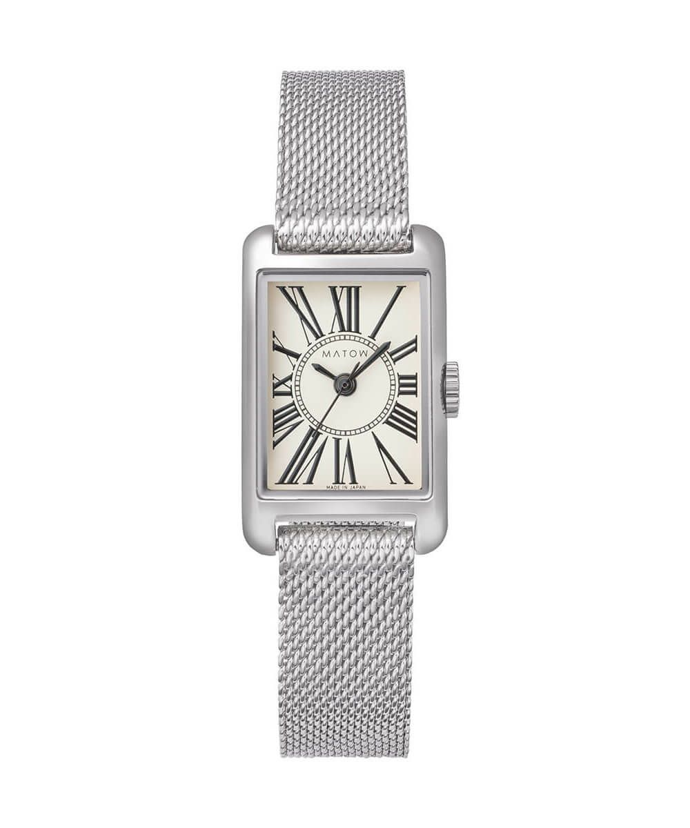 MATOW マトウ TSUKI 朧月 / SQUARE SILVER MESH レディース 腕時計