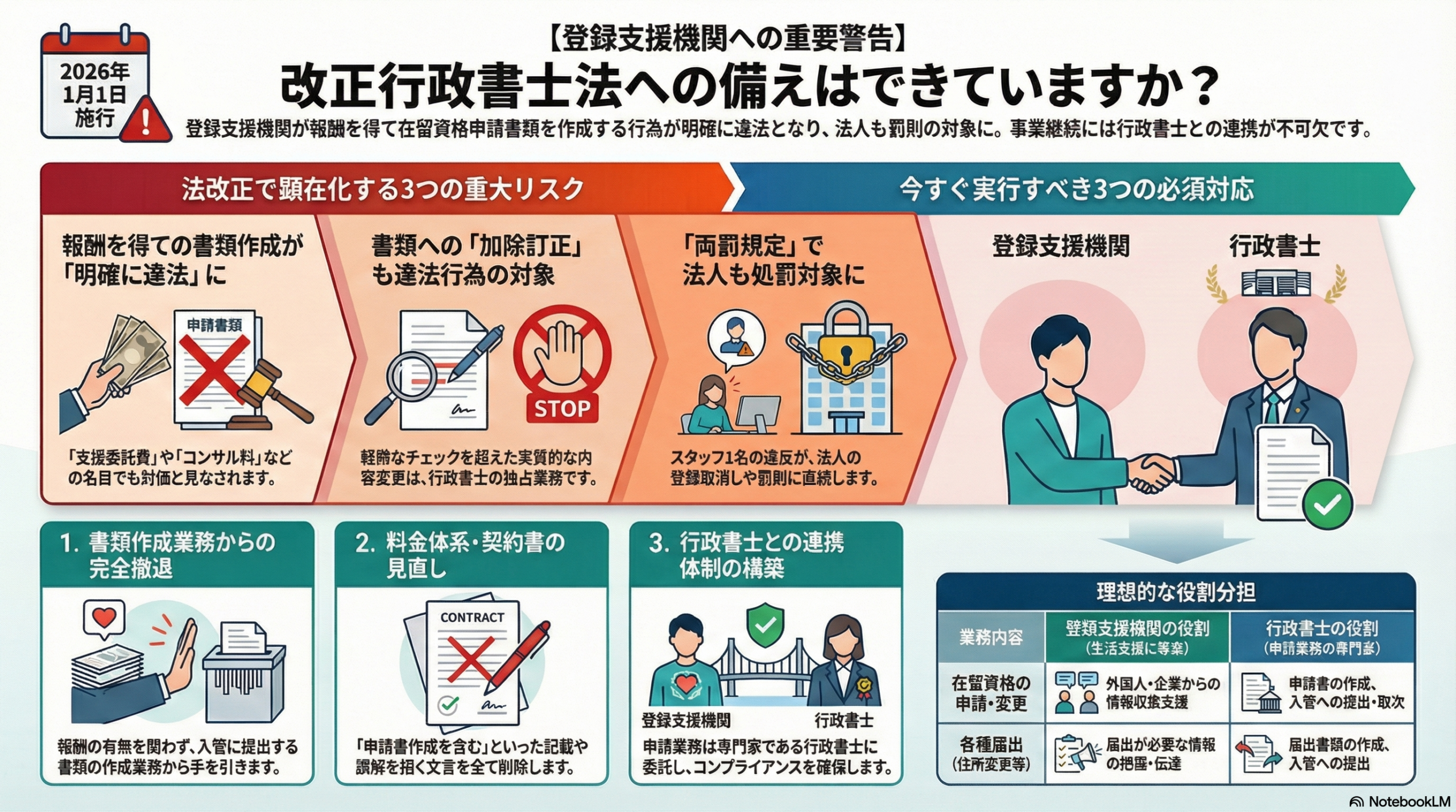登録支援機関への重要警告】改正行政書士法への備えはできていますか