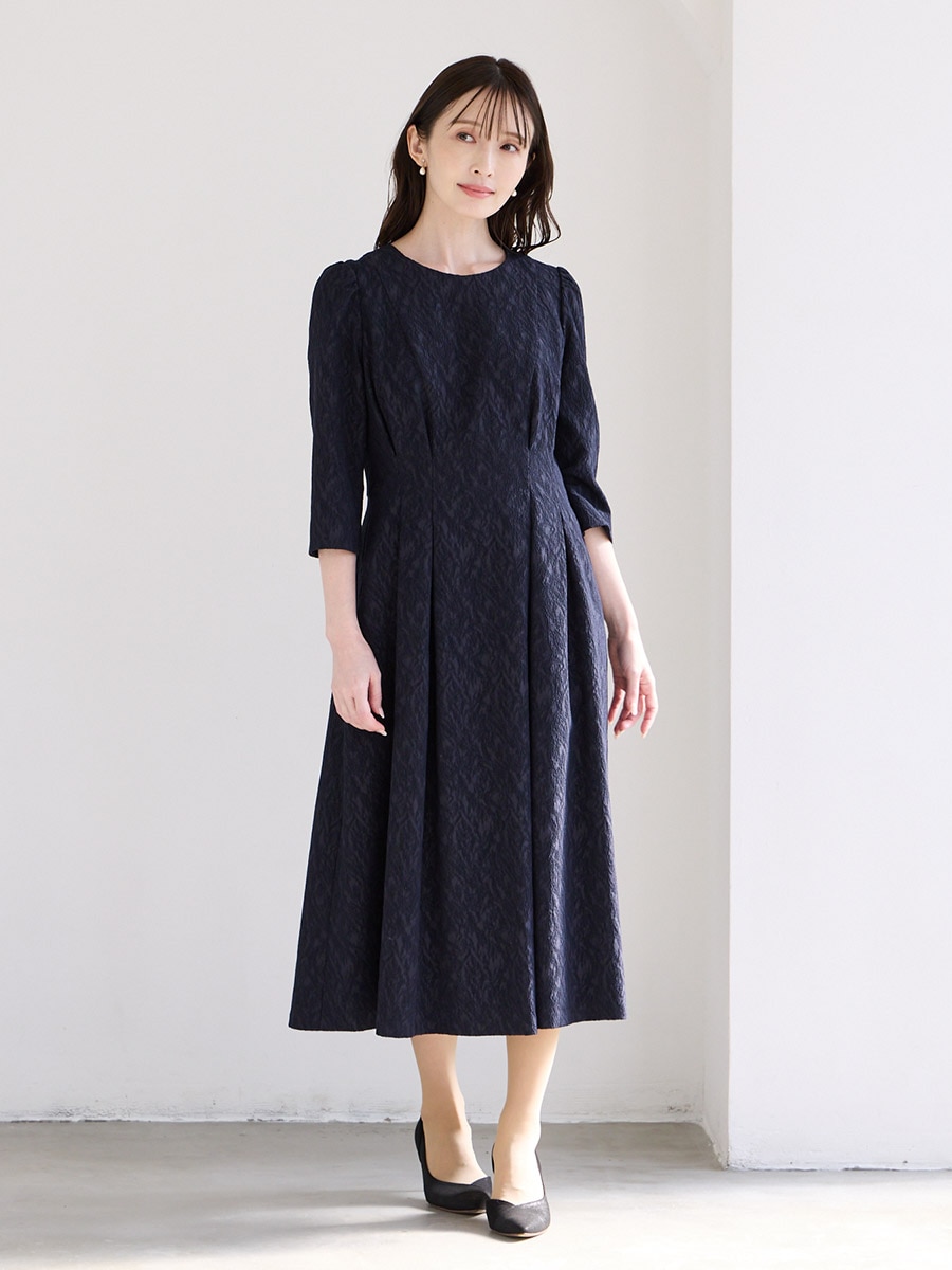 コードジャカードフレアワンピース(M ベージュ): AIMER | エメ