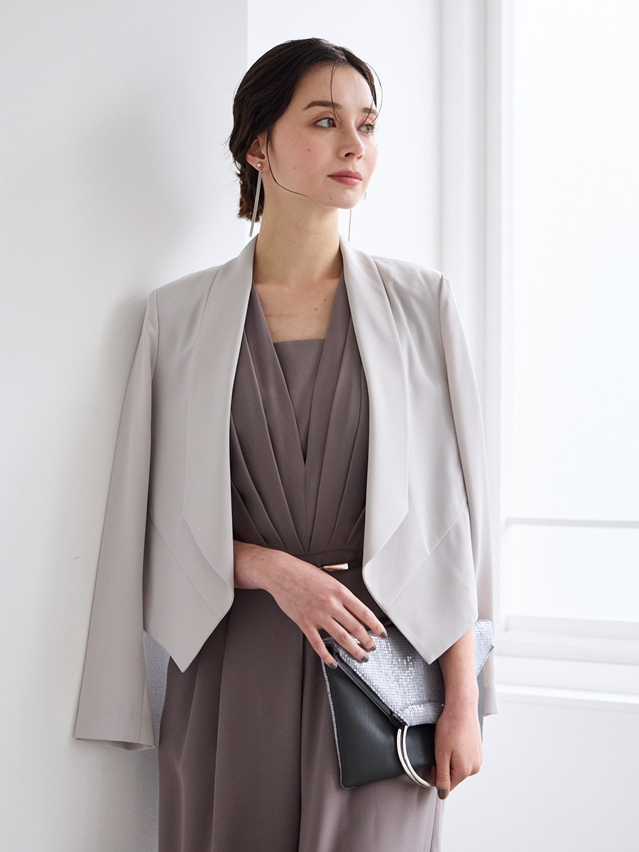 試着キャンペーン対象】ショールカラージャケット(M ブラック): AIMER