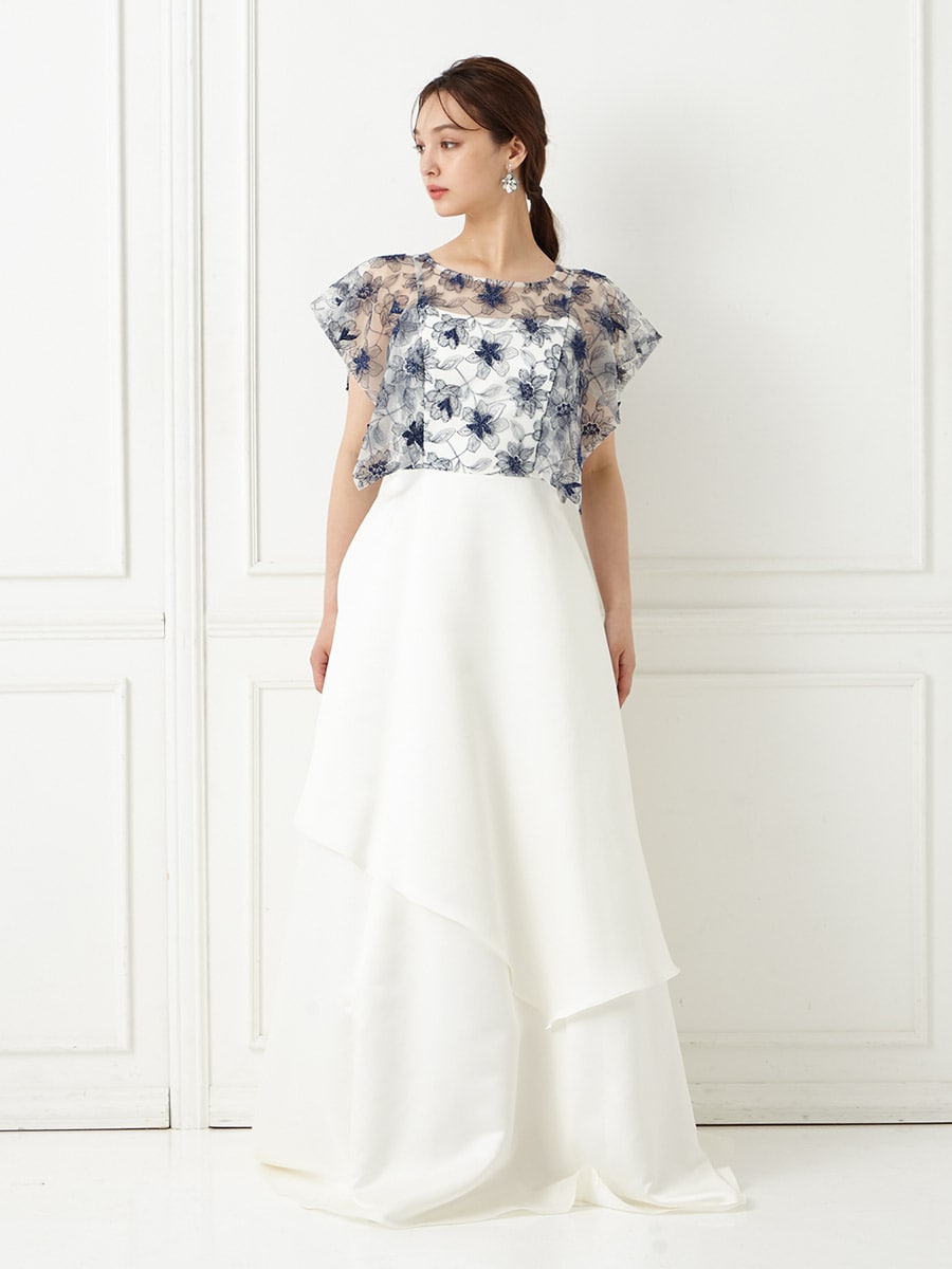 残りわずか】harmony/スピンクルレース×サテンAラインドレス(M オフ