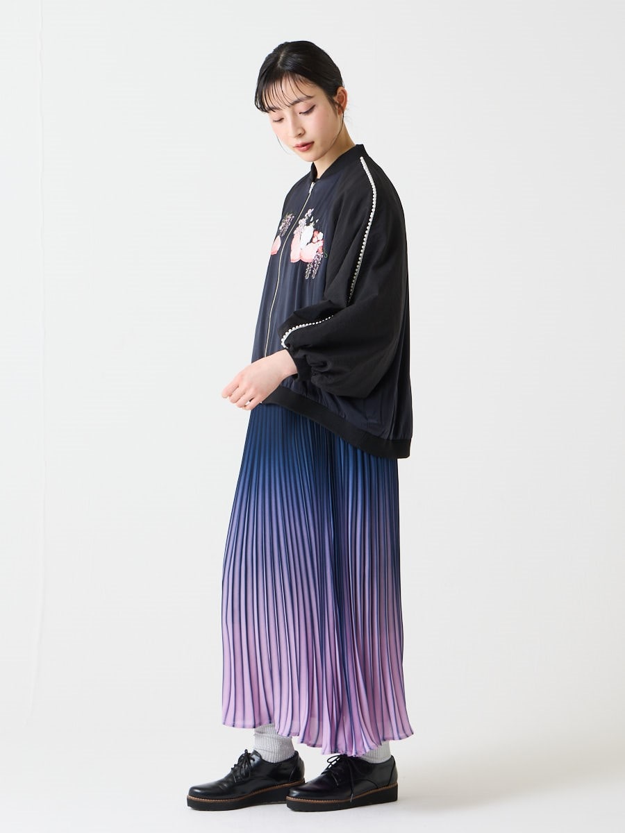 桃源郷 猫刺繍スカジャン(FREE ブラック): ふりふ ｜ミマツグループ