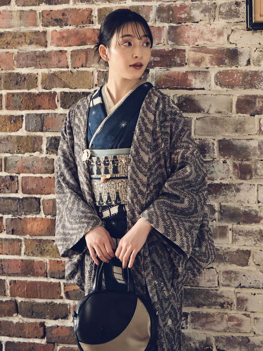 小紋単品「 シネマキャット 」～ドラマティックキモノシリーズ～(FREE