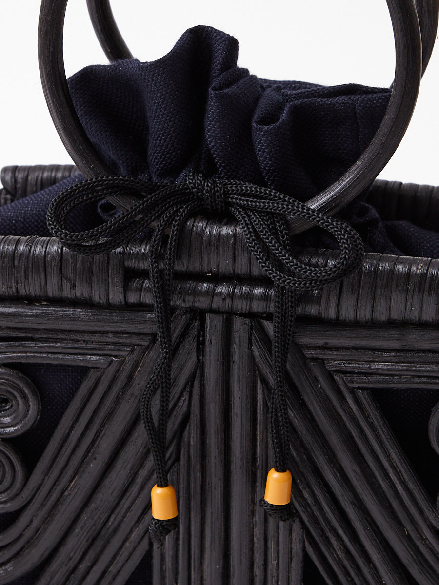 残りわずか】蝶々ラタンバッグpart2(FREE ブラック): ふりふ ｜ミマツ