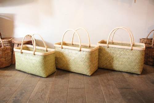 かご・バスケット・雑貨 - menui | 【特選 青竹 市場籠/籐手】