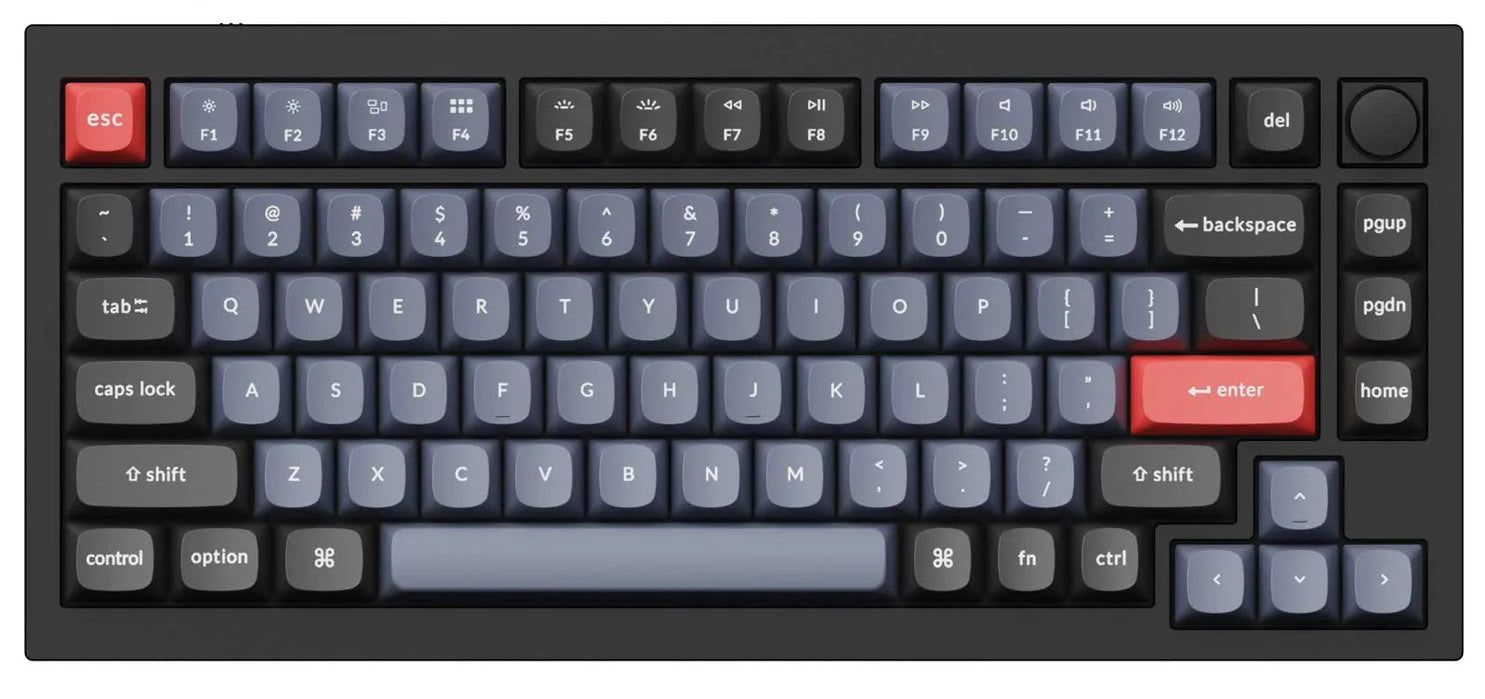 Keychron Q1 V2 w/ Knob Aluminum 75% Hotswap RGB Win + Mac Mechanical K