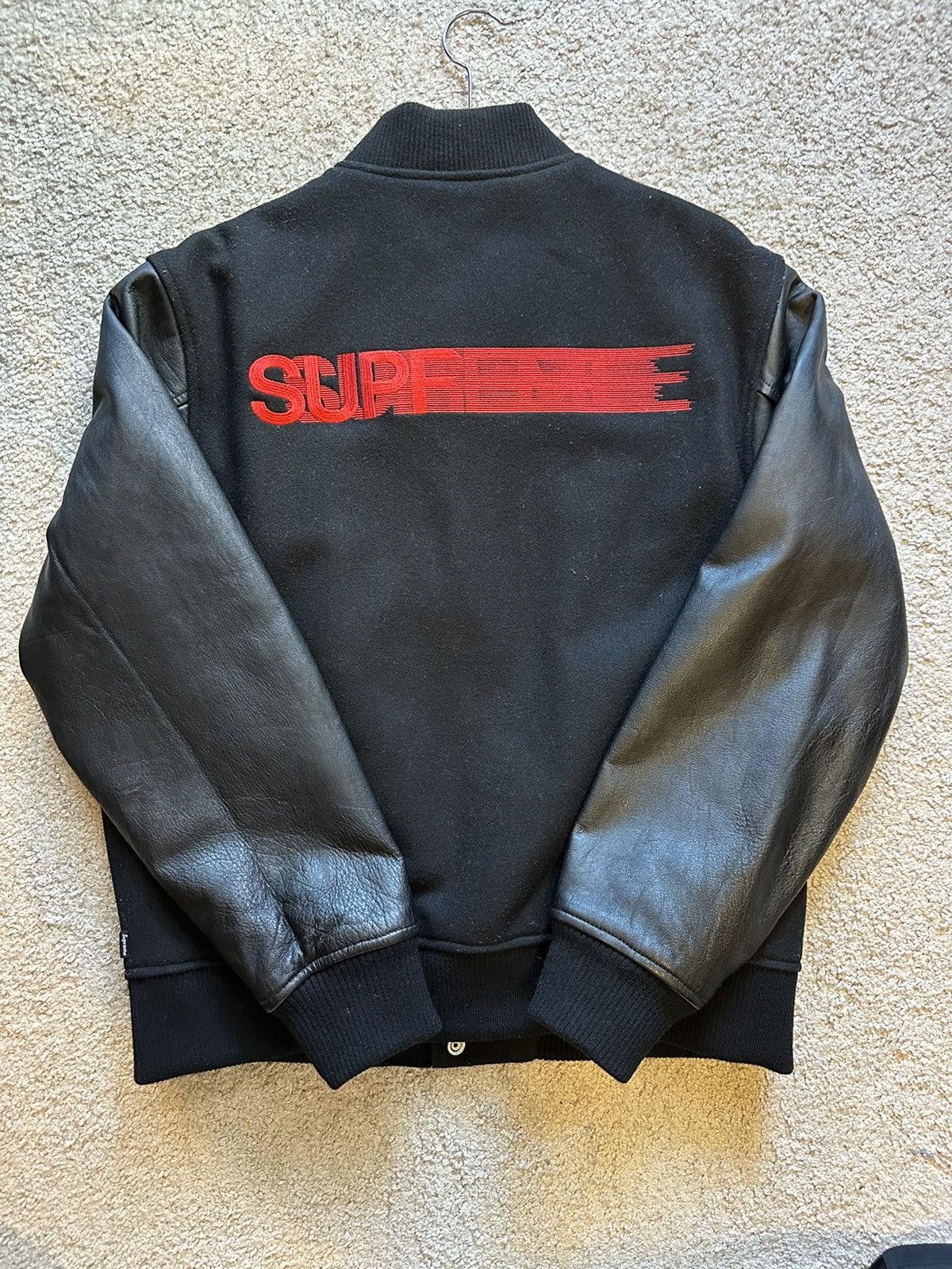 Supreme Motion Logo Varsity Jacket | Grailed