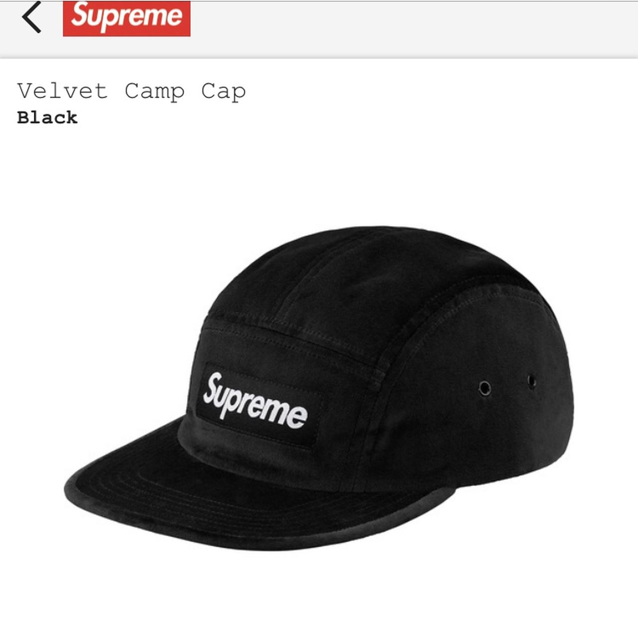 Supreme Velvet Camp Cap Box Logo- Black From the | Depop