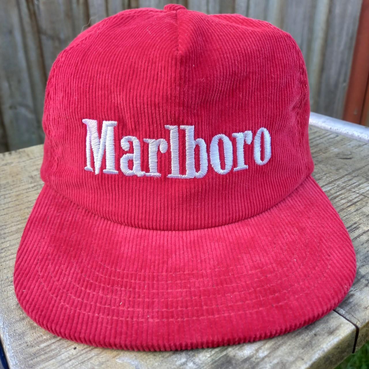 MARLBORO corduroy cap In gorgeous red Ferrari | Depop