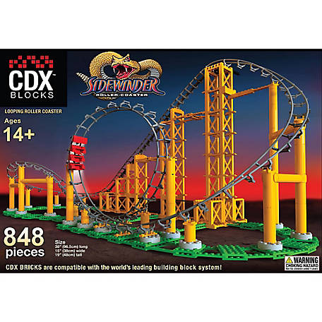 CDX Blocks 900+ pc. Cyclone Gravity-Powered Roller Coaster Model