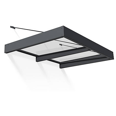 Canopia by Palram Sophia XL 4000 12 ft. x 5 ft. Awning, Gray, Mist