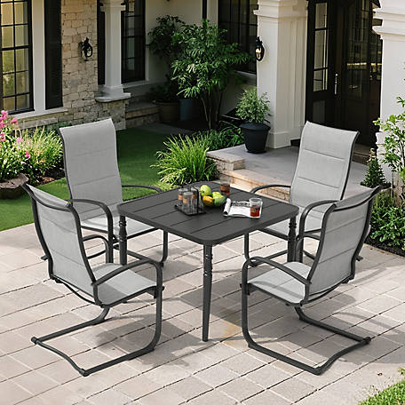 Nuu Garden Outdoor 5-Piece Dining Set, Textilene, Powder-coated