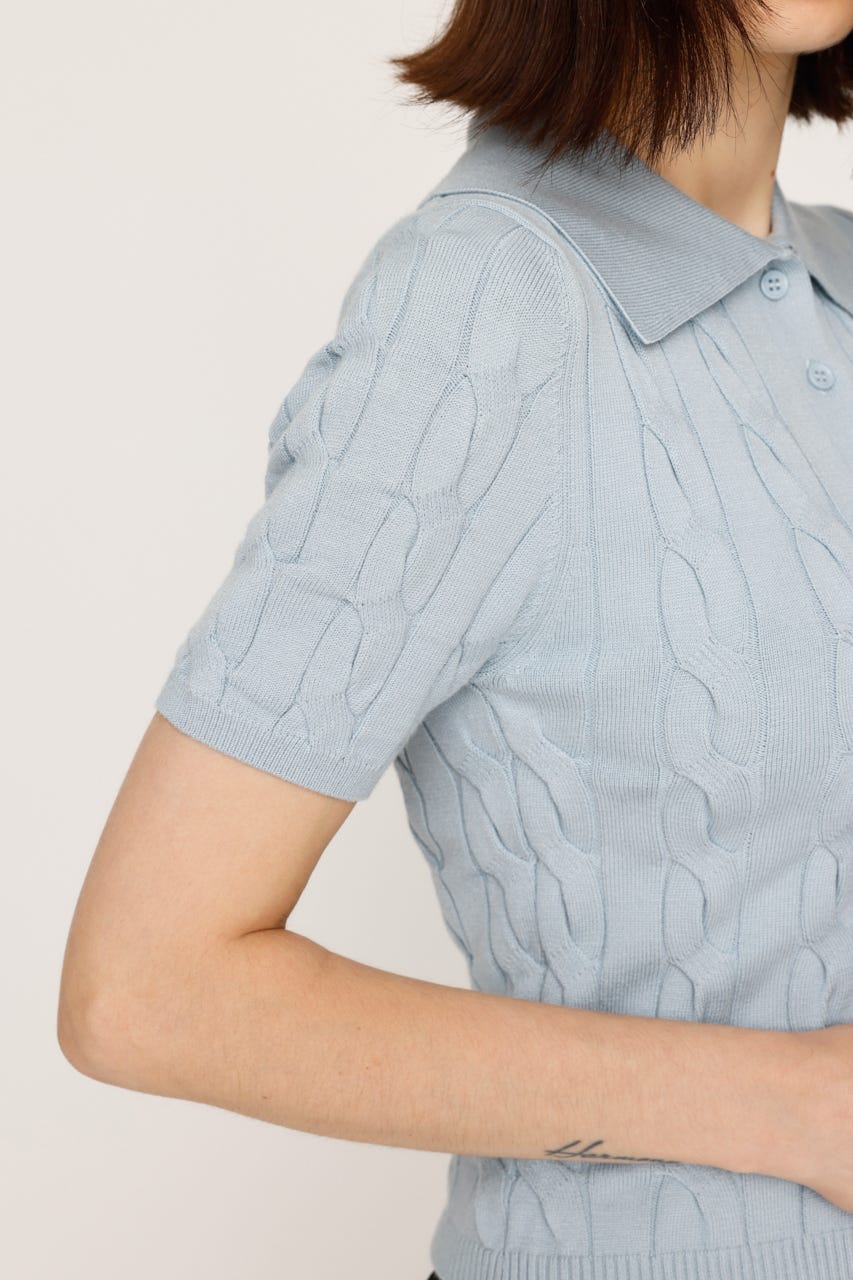 SLY | CABLE POLO KNIT トップス (ニット ) |SHEL'TTER WEBSTORE