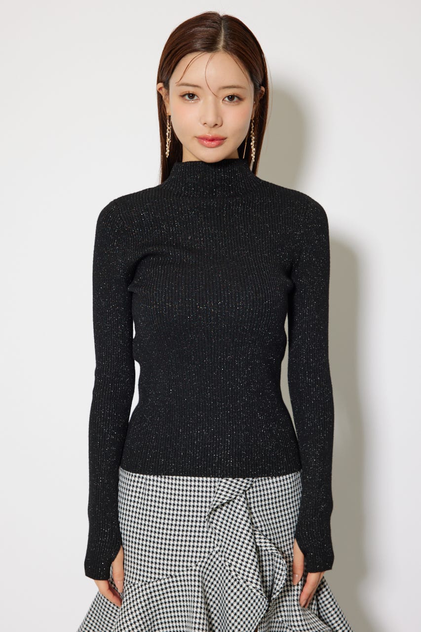 rienda | サムホール付きウォッシャブルハイネックニットトップス