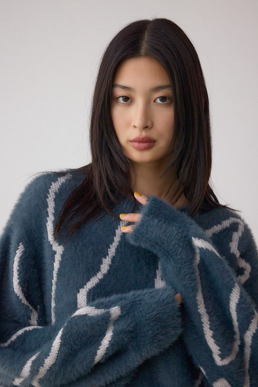 AZUL BY MOUSSY | ニュアンス柄ニットトップス (ニット ) |SHEL'TTER