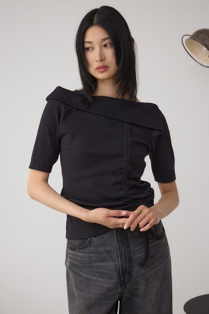 AZUL BY MOUSSY | スクエアネックドロストカットトップス (Tシャツ