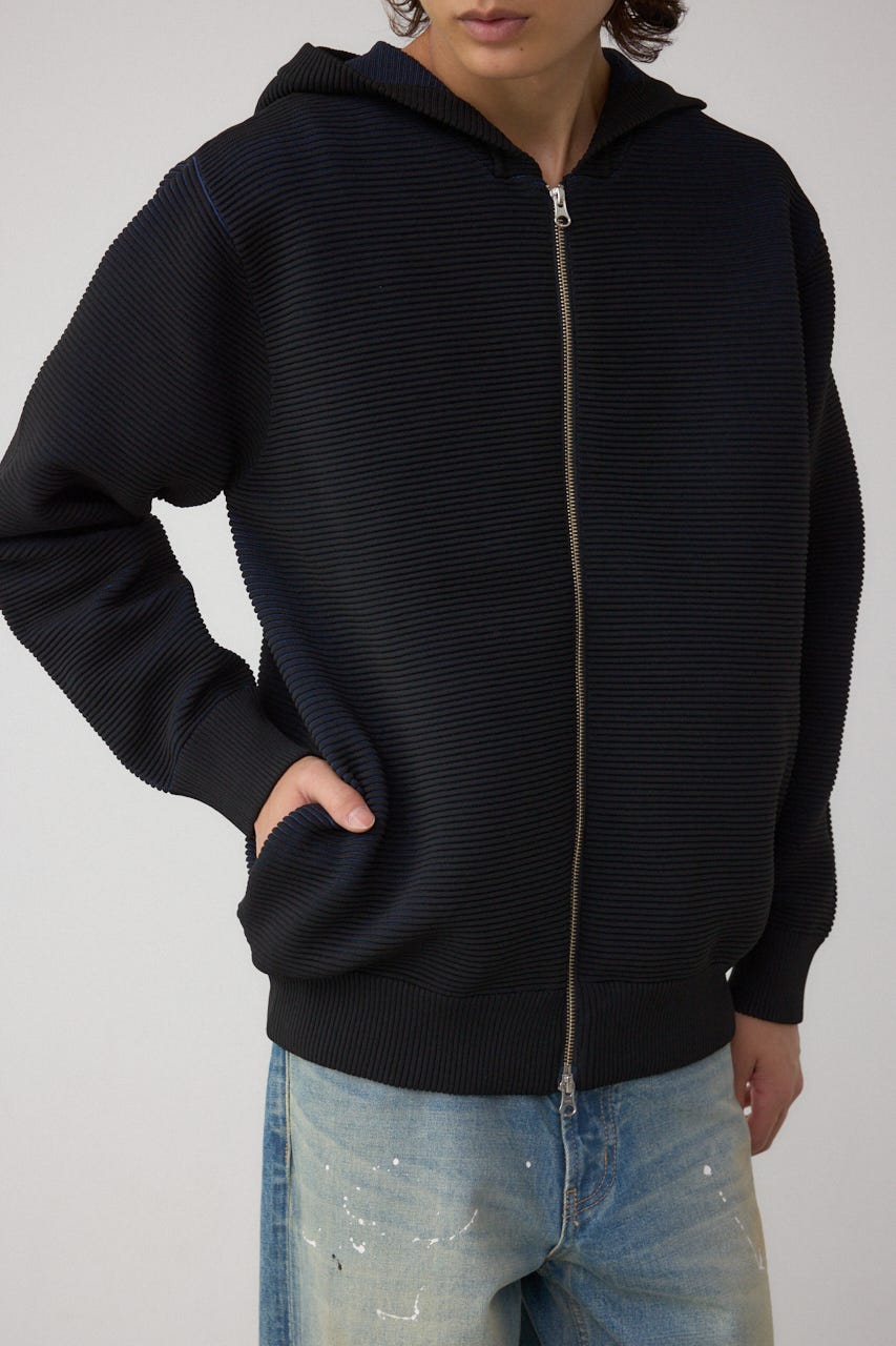 AZUL BY MOUSSY | ミックスカラーリップル編みニットパーカー
