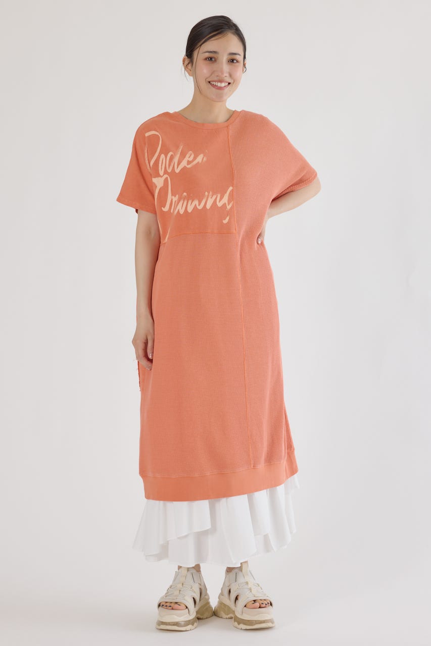 RODEO CROWNS WIDE BOWL | 2way ワッフルコンビカットロングワンピース