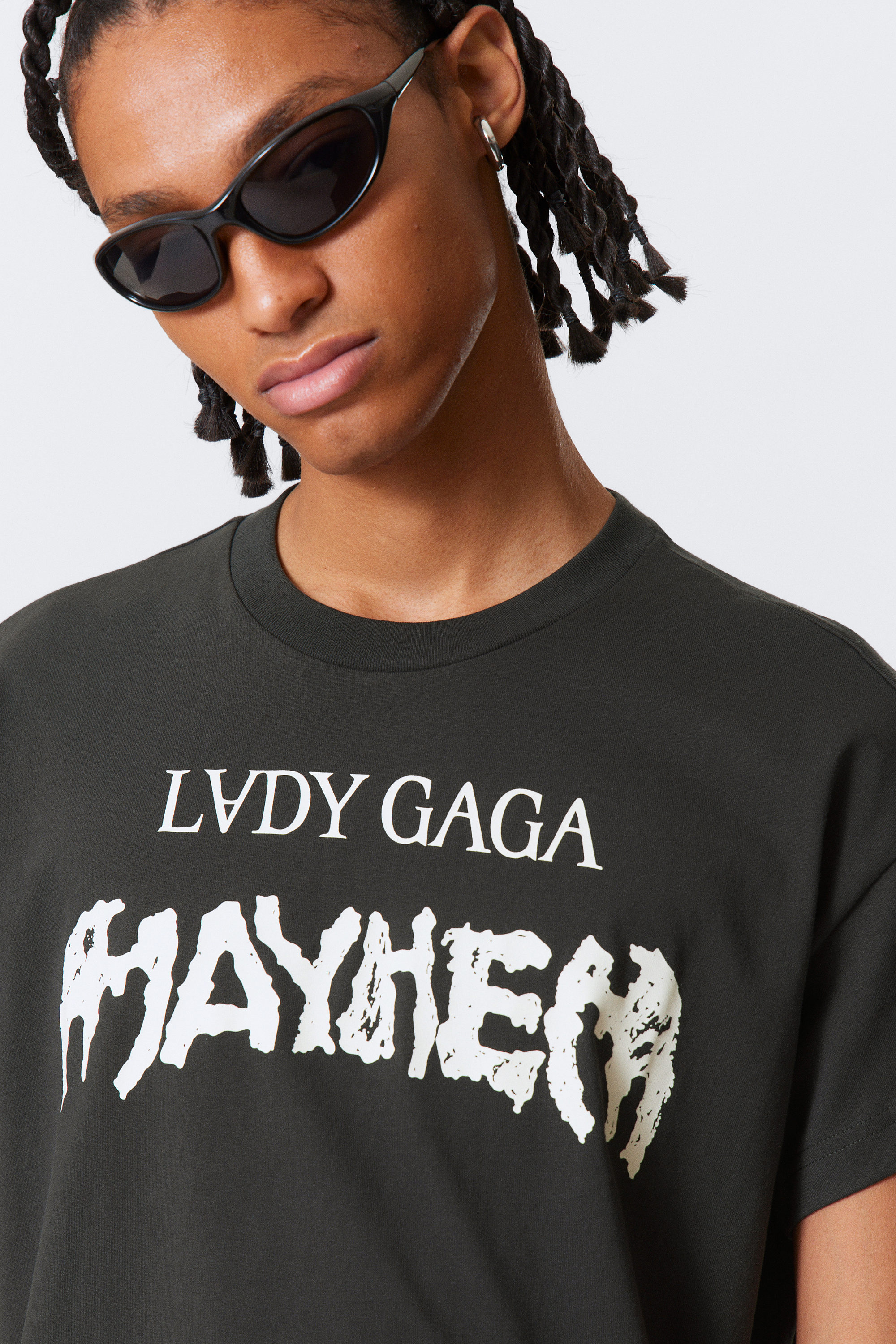 lady gaga short-sleeved t-shirt - Off-black | Weekday WW