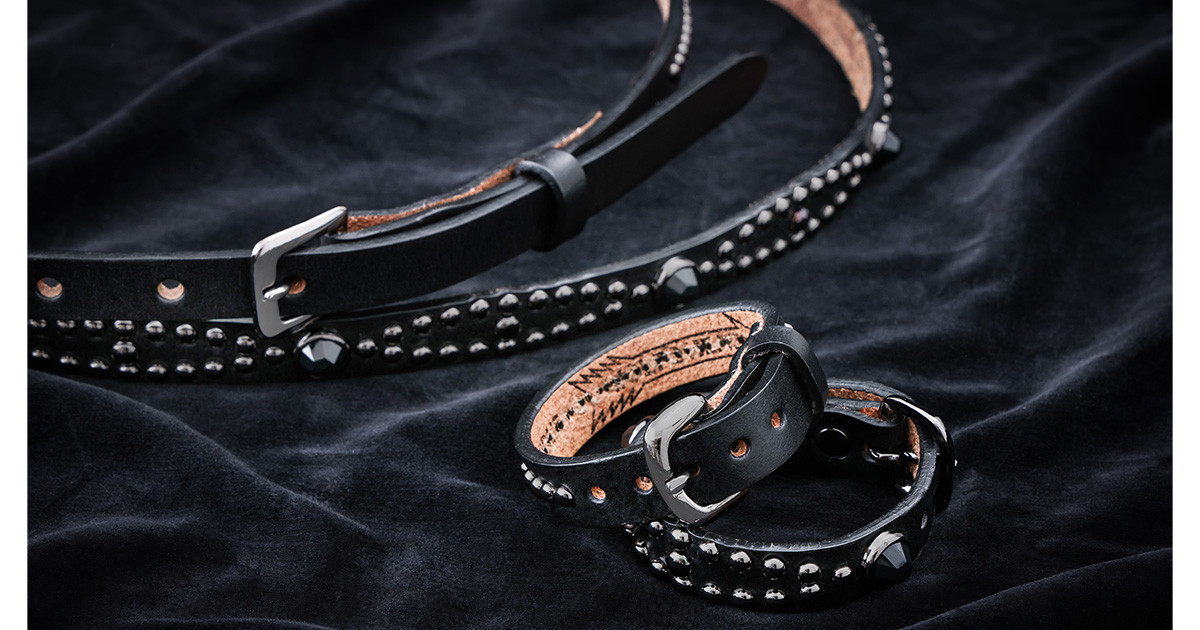 ウルフズヘッド」×「ラミダス」 ガンメタルスタッズのベルトやリスト