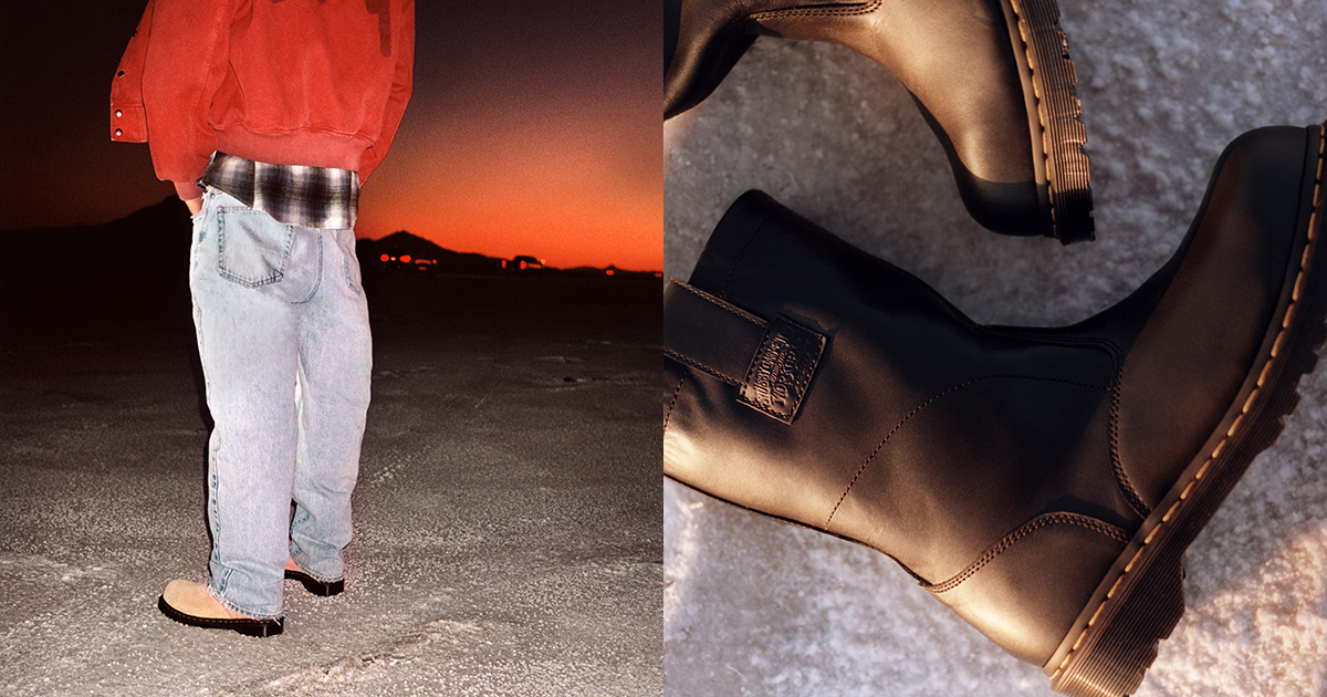 ステューシー」と「ドクターマーチン」がコラボ アーカイブシルエット