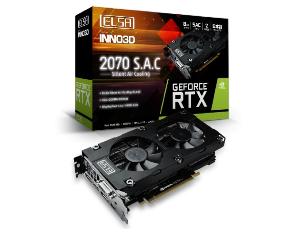 ELSAから全長206mmのコンパクトなGEFORCE RTX 2070搭載グラフィック