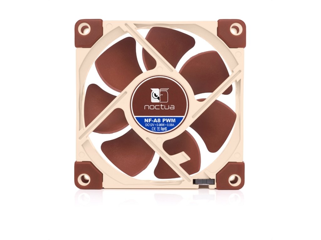 Noctua NF-A8 PWM 80x80x25mm, 2200rpm, 17.7dbA, 55.5m³/h, 2.37mmH2O