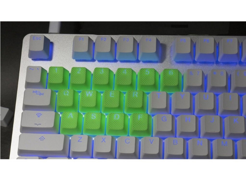 Tai-Hao Tai-Hao Rubber Gaming Backlit Keycaps-18 keys Neon Green