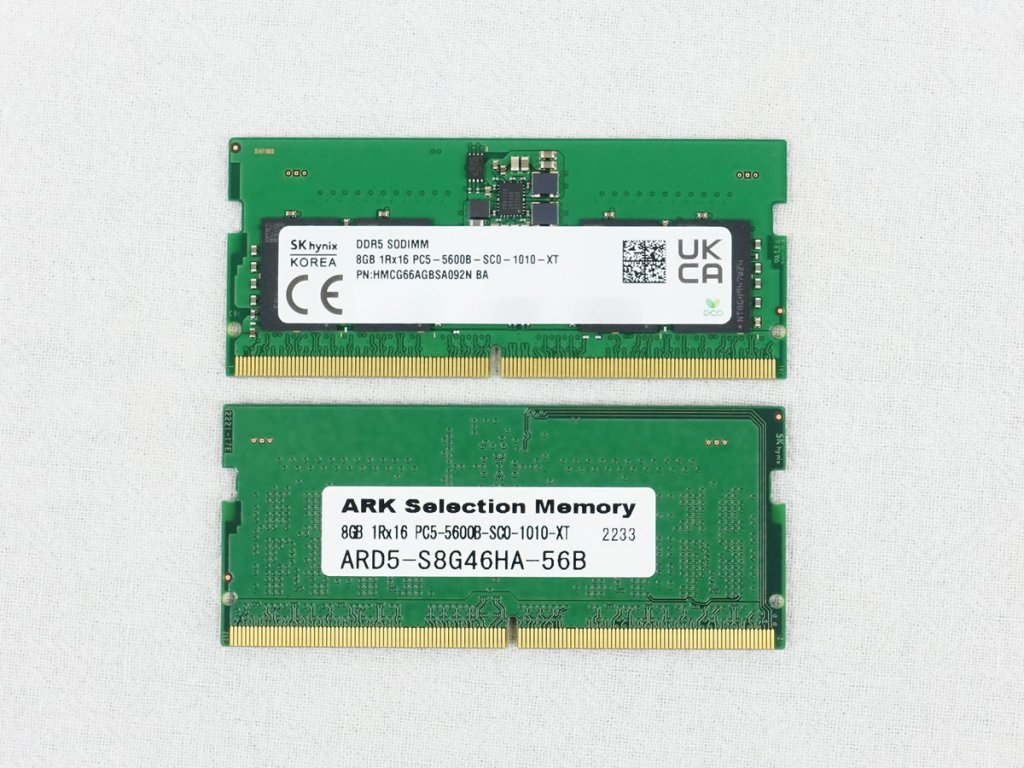 ネイティブDDR5-5600DRAM搭載、SKhynix純正モジュール採用262Pin SO