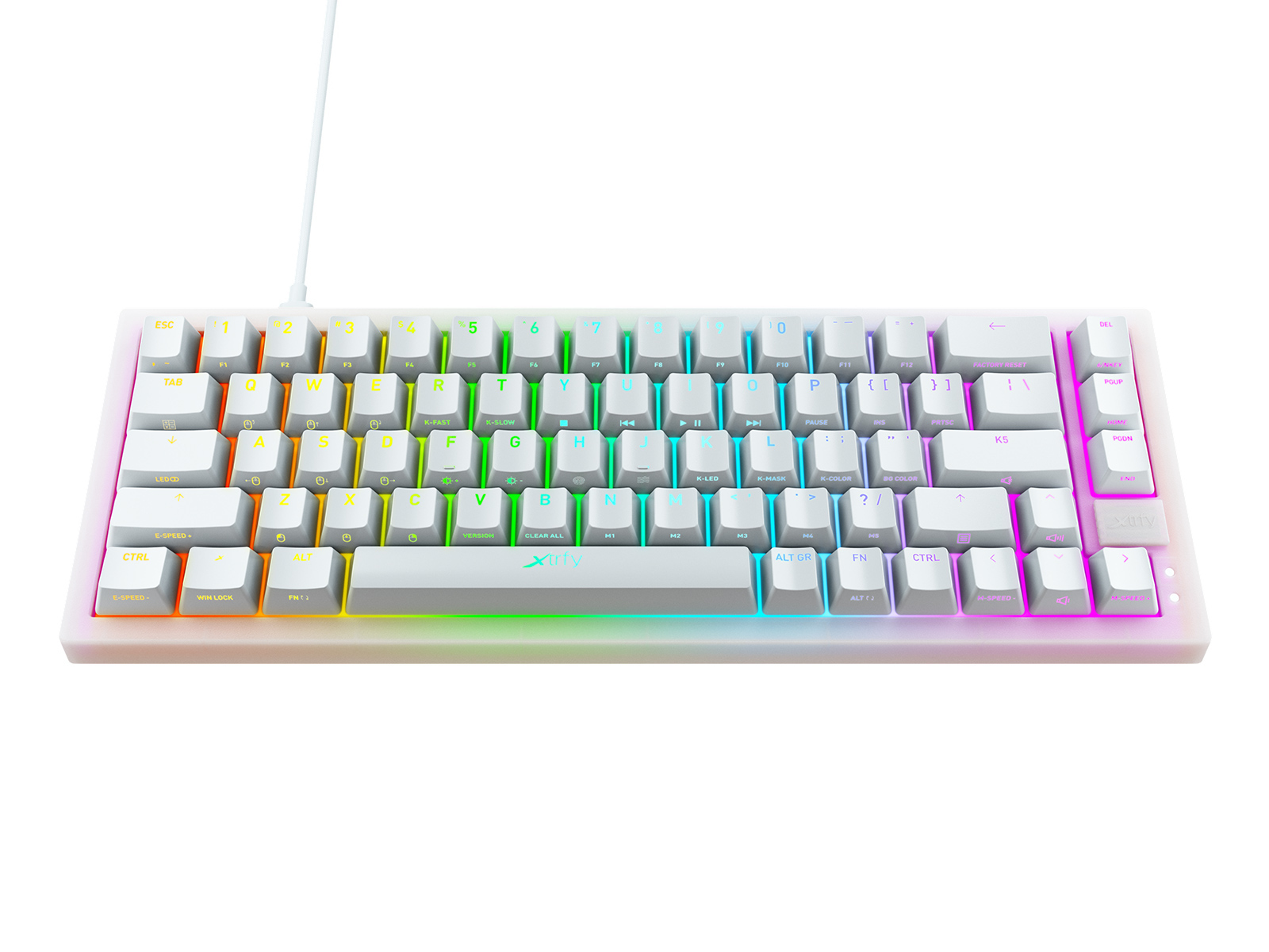 Xtrfy K5コンパクト RGB 透過ホワイト メカニカル ゲーミング