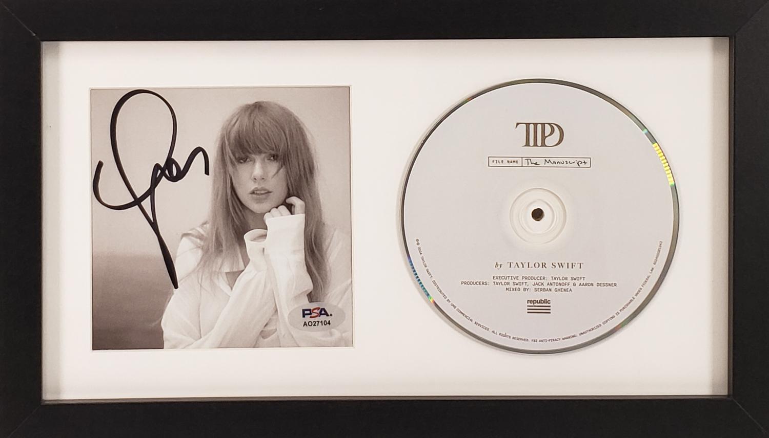 Taylor Swift Signed CD Insert in a 8x13 Framed Display (PSA/DNA