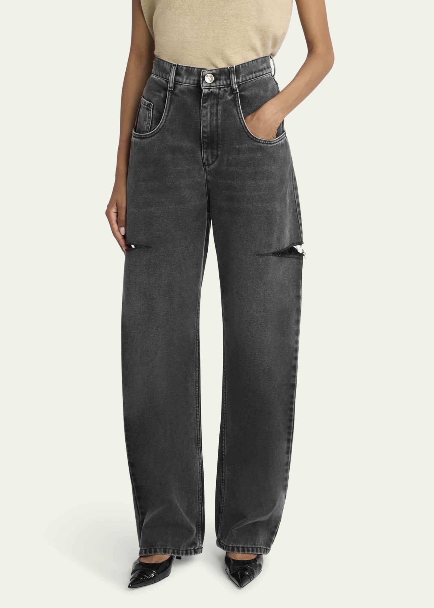 Maison Margiela Slit Denim Pants - Bergdorf Goodman
